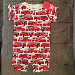 Winter Water Factory fire truck onesie